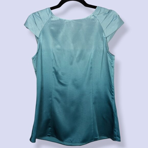 NWT Ann Taylor Blue Gradient Satin Top - Picture 5 of 7